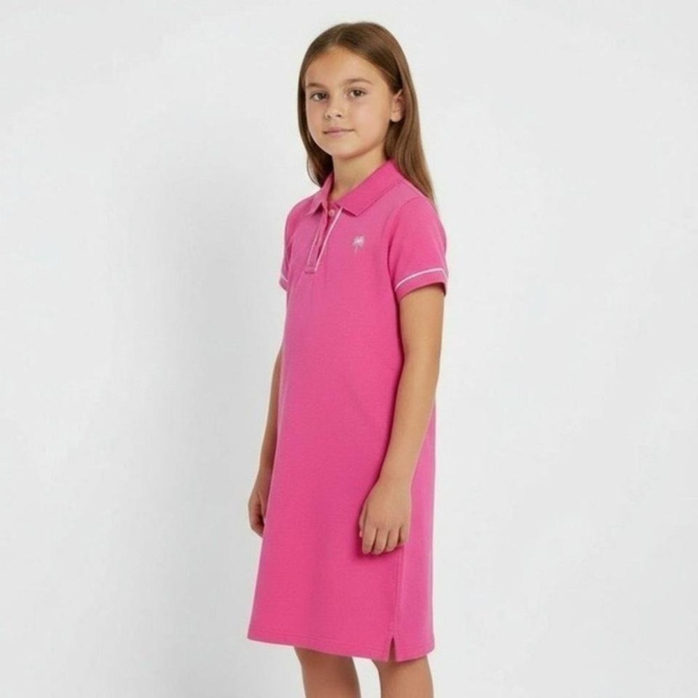 Lilly Pulitzer Kids Pink Palm Tree Polo Dress Size 10